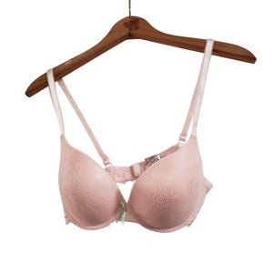 Pretty Pink Lace 38c Push-Up Underwire Bra Affinitas Intimates Brand New